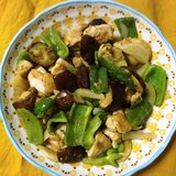 グリーンカレーペーストで鶏モモ野菜炒め